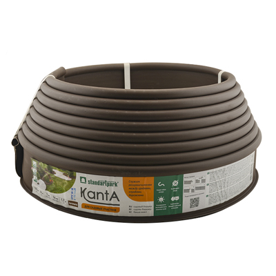 Лента бордюрная "Канта" 10 м коричневая 82552-К