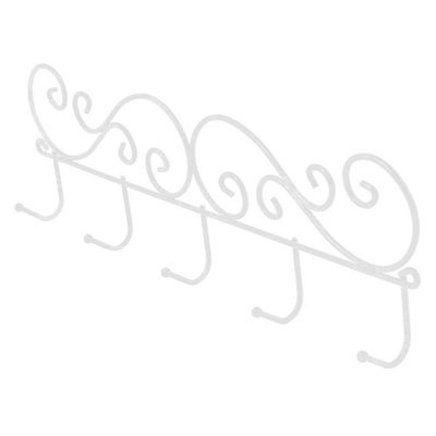 Вешалка металл 5 крючков 40,2х4,2х13 см "Кружева-5" белый ВН 276 Б (ЗМИ)