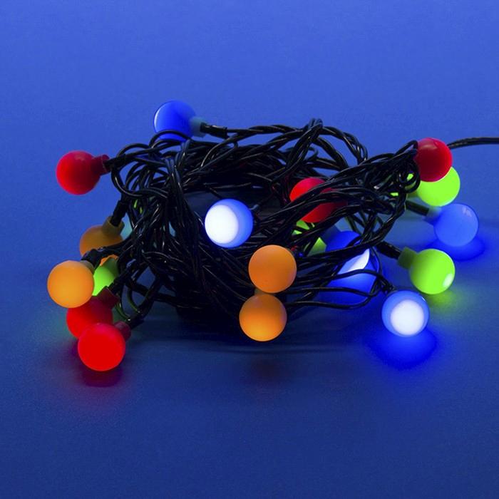 Гирлянда с насад. "Шарики" 20 LED,2,8 м, МУЛЬТИСВЕТ,  зеленый провод, 230 В
