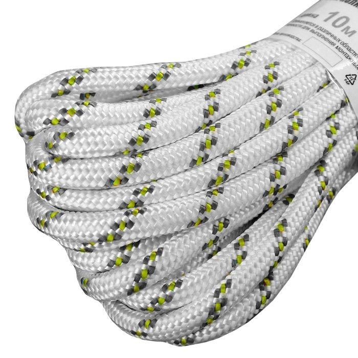 Шнур полипропиленовый, плетеный, с сердечником, 16 пр., d=6 мм, 10 м, КРАП