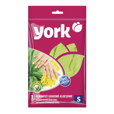 Перчатки латексные хозяйственные разм. S 'Алоэ' (York)