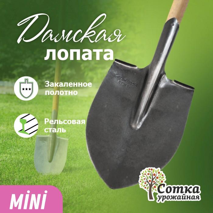 Лопата штыковая ЛД рельс.сталь `Урожайная сотка` дамская универсальная с краш дер/чер SM503