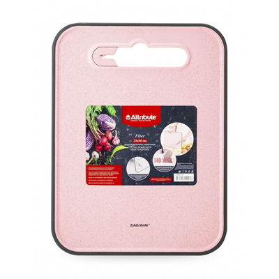 Доска разделочная пластик 30х23х0,9 см с ножеточкой 'Fiber' (Attribute)