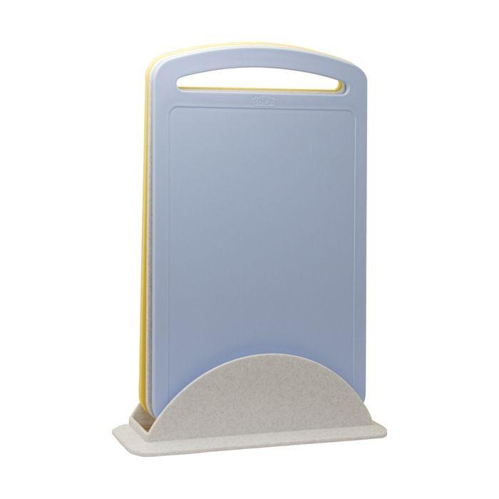 Набор досок разделочных пластик 3 шт 33,5x24 на подставке мраморный (М-Пл)