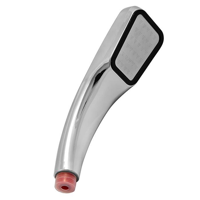 Лейка для душа, 1 режим, водосберегающая, пластик хром/черная (инд. упак)