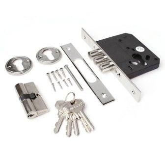 Замок врезной Апекс 91/60-G (зол) б/руч,3 риг,5анг кл