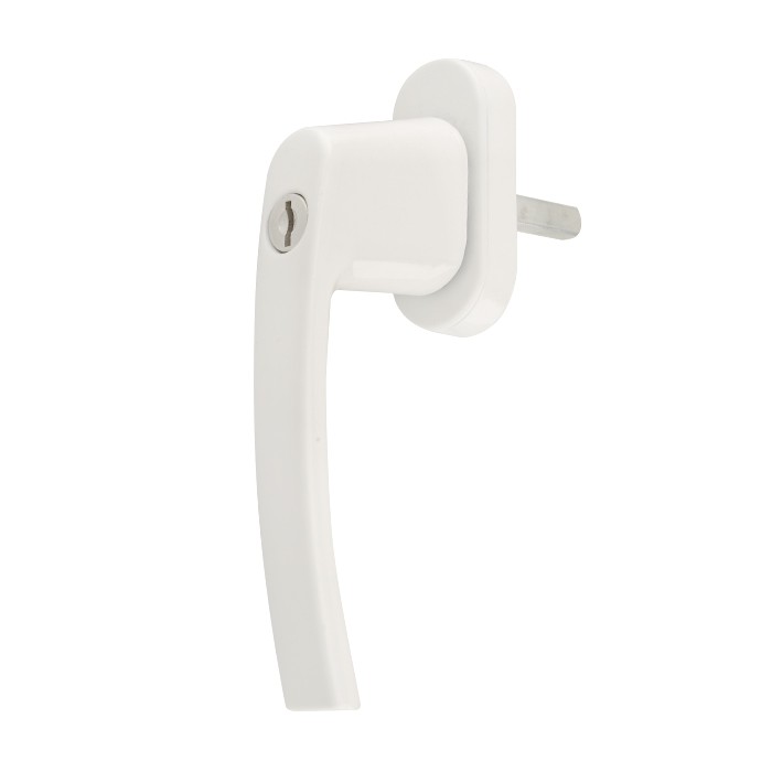 Ручка оконная алюм., 4-х поз., с ключом (2шт), 35 штифт, белая