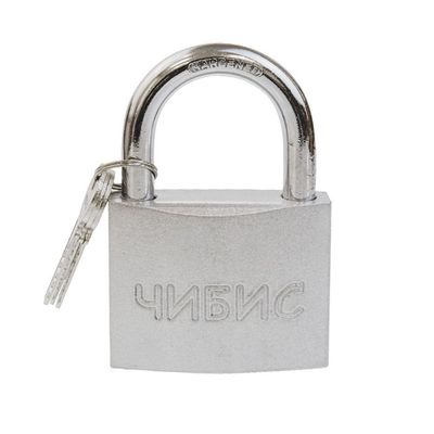 Замок навесной `ЧИБИС` CР367 75мм сталь,хромир покр,закал дуж (d=11) ,3 англ кл Blister