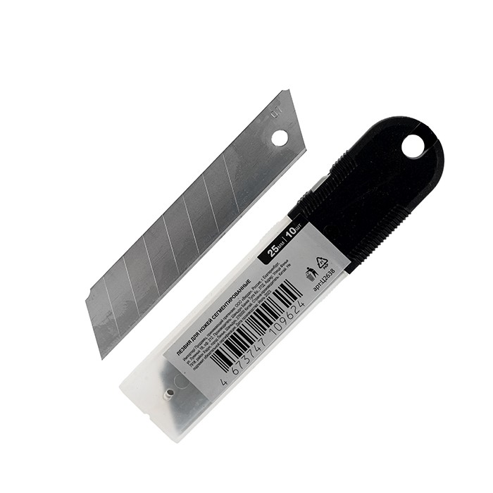 Лезвия для ножей `PRAKTISCHE TOOLS` сегментированные 25 х 0,6 мм (10шт.)