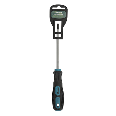 Отвертка крестовая `PRAKTISCHE TOOLS`, PH1 х 100 мм, CrV, магнит, 2К рукоятка