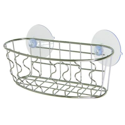 Корзинка для ванной комнаты металл 17,3х7х6,2 см хром на присосках 'Eline' B-2