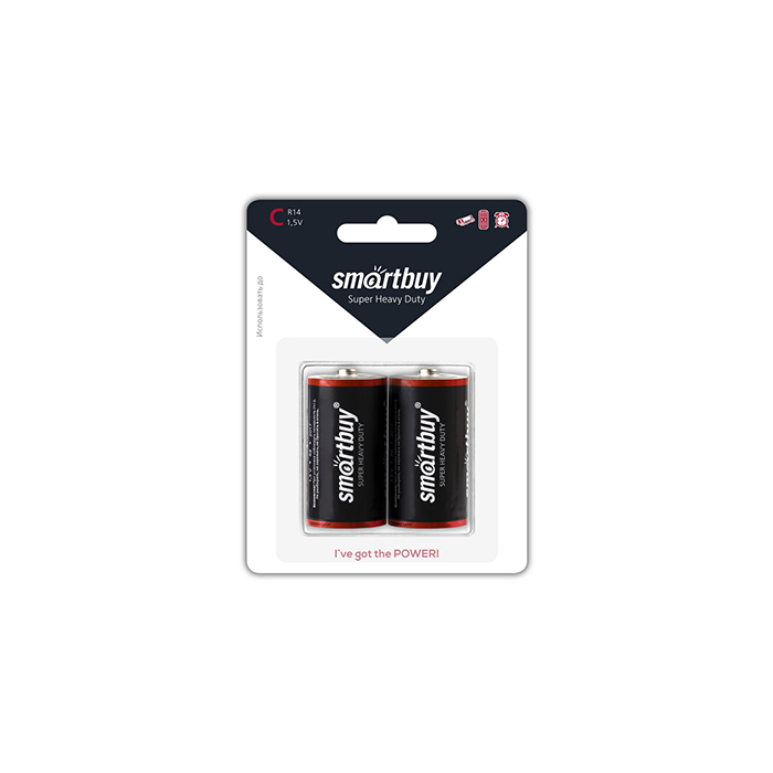 Батарейка солевая Smartbuy  C, R14 (блист-2)