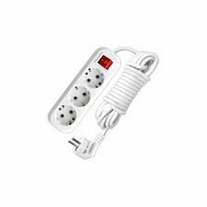 Удлинитель 3 розетки, 10 м, 3000 Вт, 16А,  ПВС 3х1 мм², с з/к, белый 