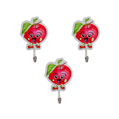 Крючок самоклеящийся `SANBERG` пластик ФРУКТОВОЕ АССОРТИ комп. 3шт Blister