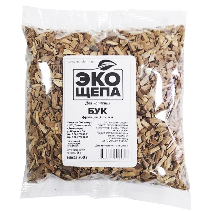 Щепа для копчения 200 г Бук 3-7 мм