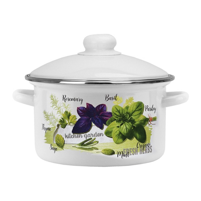 Кастрюля эмалир 4,5 л цилиндр `Базилик` 01-1615/4 (Эмаль)