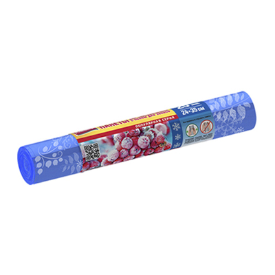 Пакеты для заморозки 24х35 см 25 шт рулорн 17мкм с полем для записи голубой (Avikomp)