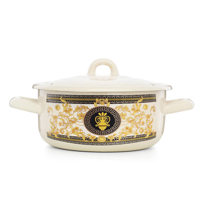 Кастрюля эмалир 1,45 л цилиндр `Греческий узор` ЭТ-72517 (Эстет)