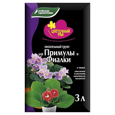 Грунт для Примулы и фиалки 'Цветочный рай' 3 л (БХЗ)