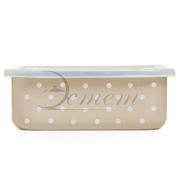 Лоток эмалир с крышкой пластик 1,0л 'Горошинки' ЭТ-75051 (Эстет)