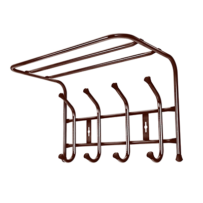 Вешалка металл 4 крючка с полкой 40х23,8х26,8 см медный антик ВП4 (Ника)