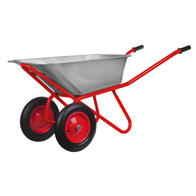 Тачка строительная  'ЧИБИС' 120л/350кг усил (2 пневмокол 4,00-8 оц кузов 0,8 мм неразб рама) 2.120.350