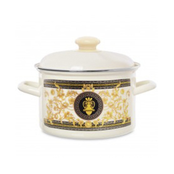 Кастрюля эмалир 3,0 л цилиндр `Греческий узор` ЭТ-72521 (Эстет)