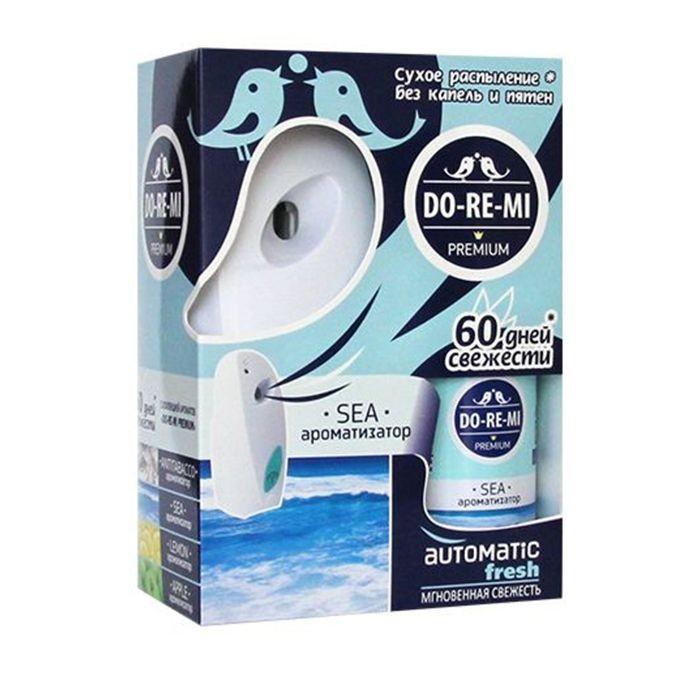 Комплект освежитель+автомат.диспенсер `До-ре-ми Премиум` Дыхание моря