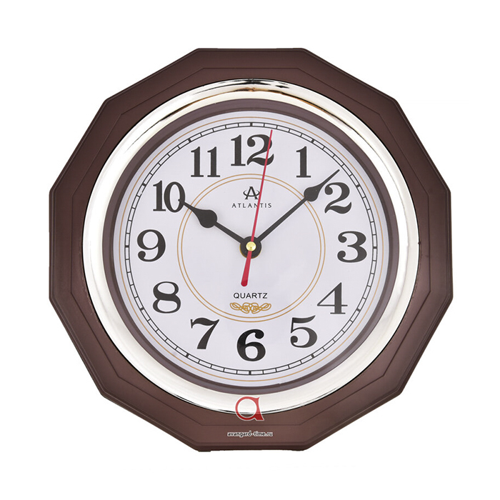Часы настенные фигурные 25*25 см коричневый TLD-6040 (Atlantis)