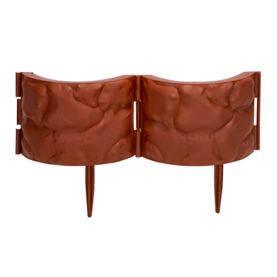 Ограждение садовое пласт `Бордюр Каменный цветок` 340 см х 14 см терракотовое