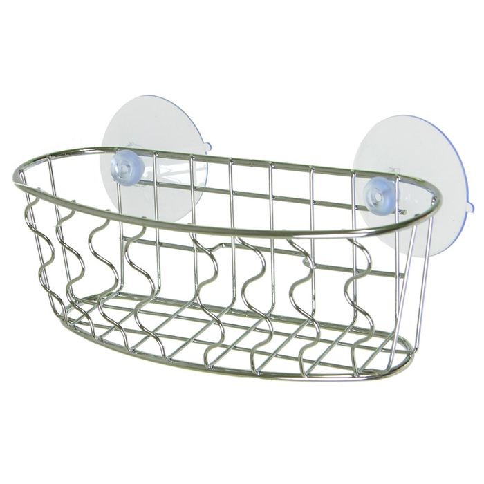 Корзинка для ванной комнаты металл 17,3х7х6,2 см хром на присосках 'Eline' B-2