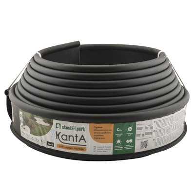 Лента бордюрная "Канта" 10 м черная 82552-Ч