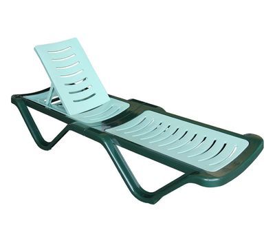 Шезлонг пластиковый 192х62х32 см зеленый м3562 (А)