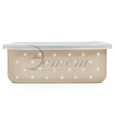 Лоток эмалир с крышкой пластик 1,0л 'Горошинки' ЭТ-75051 (Эстет)