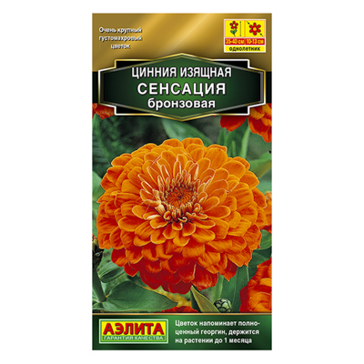 Цинния Сенсация бронзовая  12шт (Аэлита)