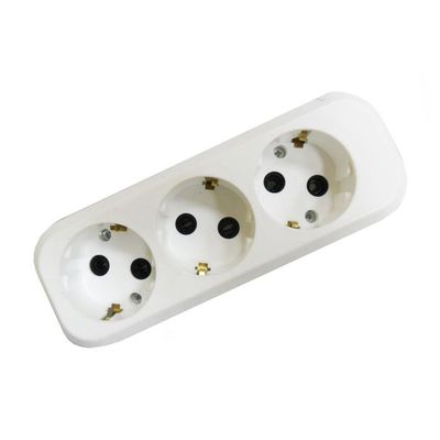 Колодка для удлинителя 3 розетки, с з/к, 10/16А, белый