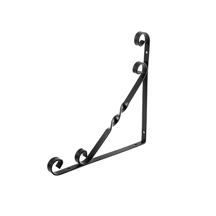 Угловая консоль фигурная ОРНАМЕНТ `SANBERG`  250х250х2,5мм черн