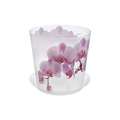 Кашпо пласт для орхидей 2,4 л d=160 мм h=155 мм 'Деко' с поддоном орхидея М 3106 (М-Пл)