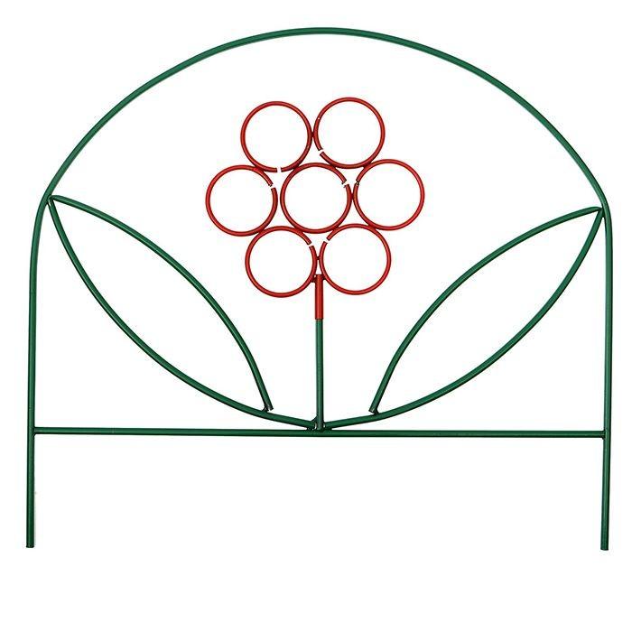 Забор садово-парковый металл `Ромашка` h-0,7 м L-3,7 м