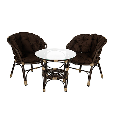 Набор дачной мебели иск. ротанг коричневый Багама 2+1