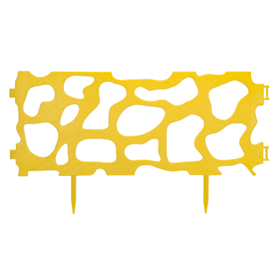 Ограждение садовое пласт `Рельефный` 326 см х 22 см желтое