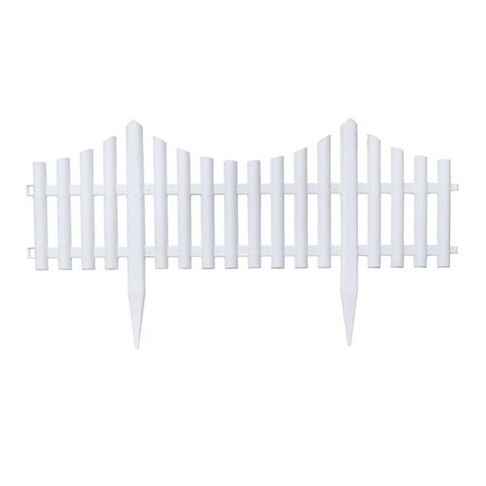 Ограждение садовое пласт `Модерн` 300 см х 35 см белое