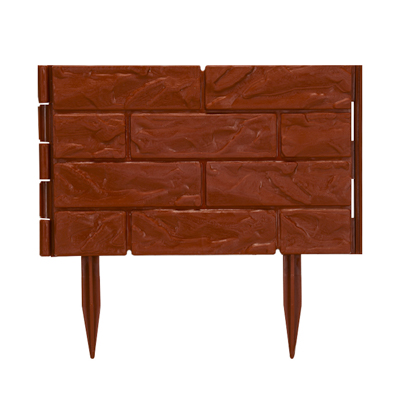 Ограждение садовое пласт `Бордюр Декоративный камень` 325 см х 16 см терракотовое