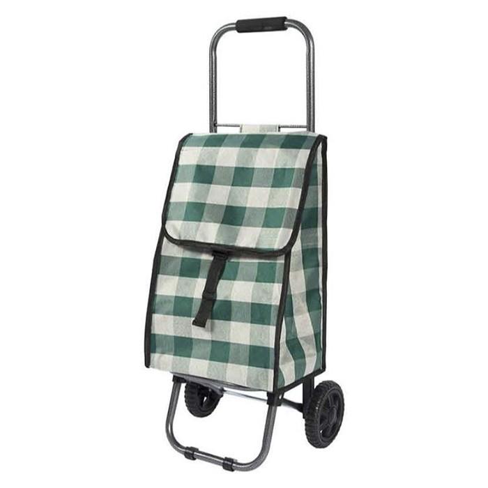 Сумка-тележка 'Клетка' max вес 25 кг 2 колеса d=13,5 см серо-зеленый D203