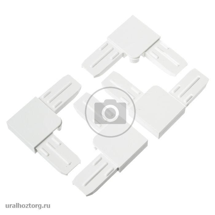 Соединительный уголок для москитного профиля, пластик, белый (комплект 4шт) (К)