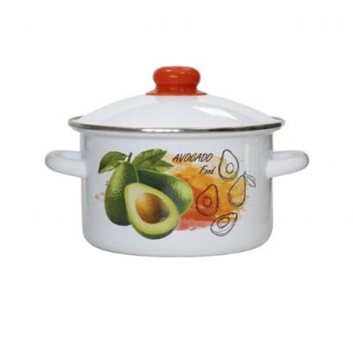 Кастрюля эмалир 2,0 л цилиндр `Авокадо` 01-1610/4 (Эмаль)