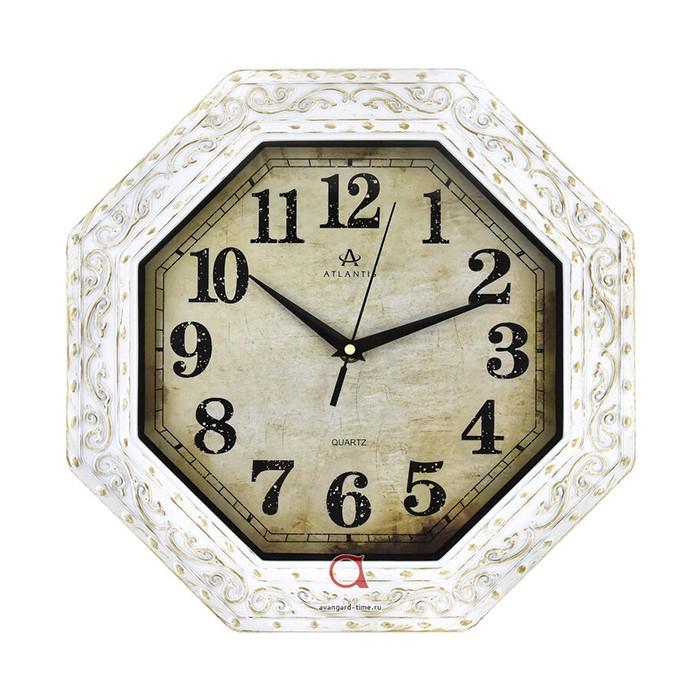 Часы настенные фигурные 31,5*31,5 см белый TLD-35006С (Atlantis)