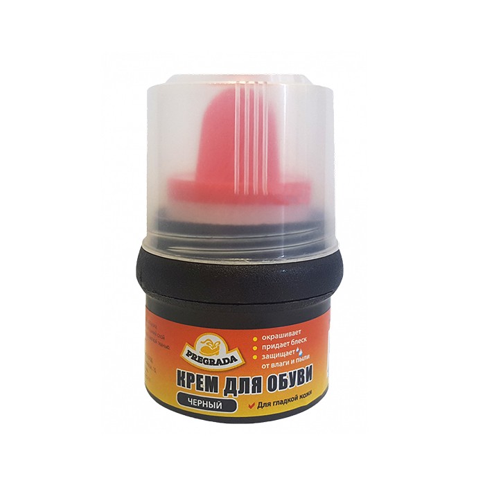 Крем для обуви с губкой черный 50 мл Pregrada