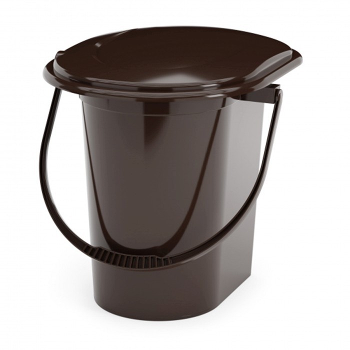 Ведро-туалет пласт 17 л коричневый м1319 (А)