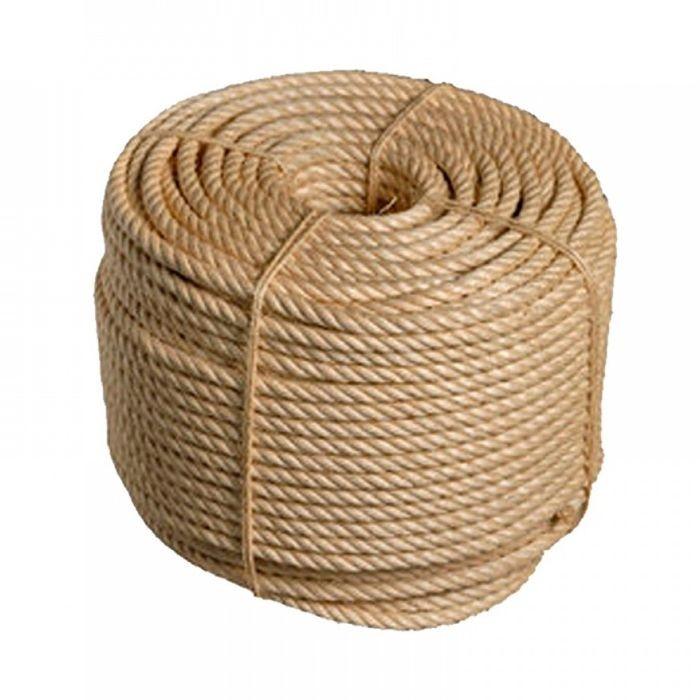 Верёвка джутовая, крученая, d=14 мм, 100 м